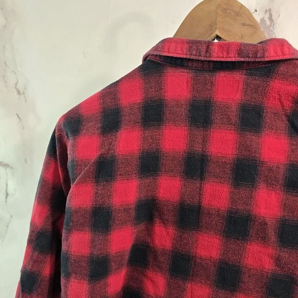 Eddie Bauer Pajamas Womens Medium Buffalo Plaid Red PJ Set Flannel Holiday - Picture 7 of 16